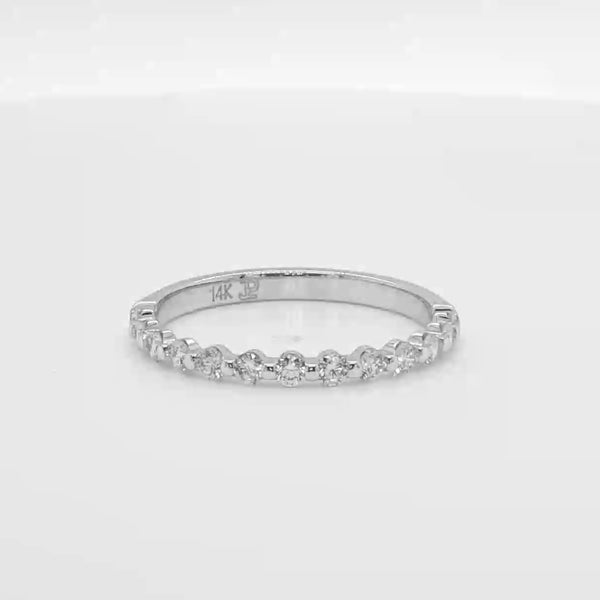 14K W Gold 0.33ctw G/SI1 Diamond Dot Wedding Band