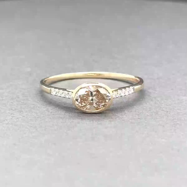 Estate 14K Y Gold 0.86ctw Champagne-H/SI1-I1 Diamond Ring GIA