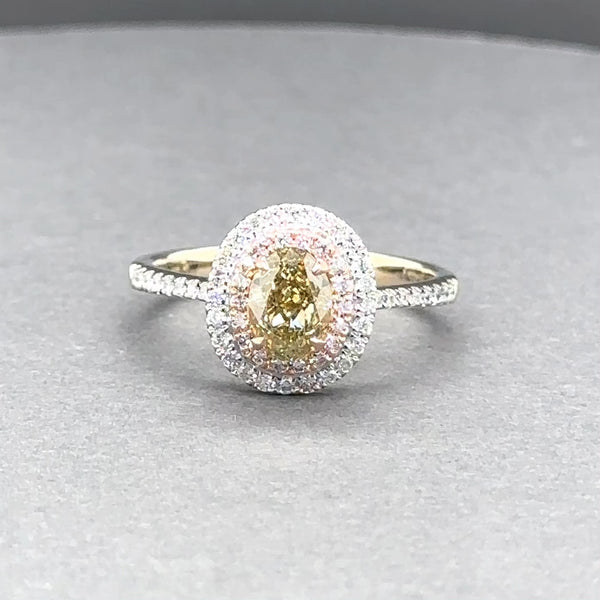 Estate 18K TT Gold 1.14ctw Yellow-Pink-G-H/SI1-2 Diamond Ring