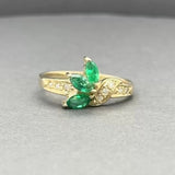 Estate 14K Y Gold 0.42ctw Emerald & 0.05ctw Diamond Ring