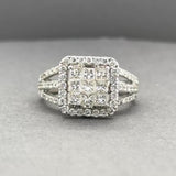 Estate 14K W Gold 1.93ctw H-I/SI1-2 Diamond Cluster Ring