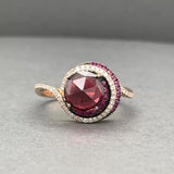 Estate 14K R Gold 3.03ctw Garnet & Sapphire & 0.13ctw Diamond Ring
