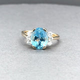 Estate 14K Y Gold 3.33ct Topaz & 0.16ctw G-H/SI1-2 Diamond Ring