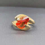 Estate Strellman's 14K Y Gold 4.20ct Fire Opal Lighthouse Ring