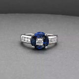 Estate 18K W Gold 1.02ctw Sapphire & 0.48ctw Diamond Ring