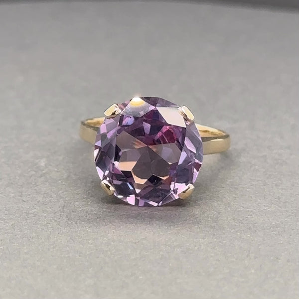 Estate 14K R Gold 8.27ct Lab-Created Alexandrite Cocktail Ring