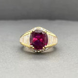 Estate Anillo de oro Y de 18 quilates con rubí de 3,73 quilates y diamantes de 3,00 quilates GIA #5201725372