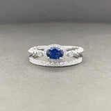 Estate 14K W Gold 0.53ct Sapphire and SI2/H 0.33ctw Diamond Ring