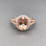 Estate 14K R Gold 3.31ct Morganite & 0.42ctw G/SI1-2 Diamond Ring