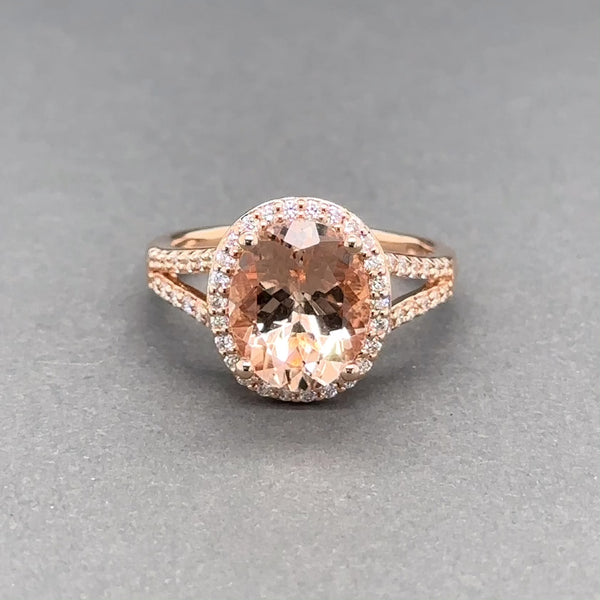 Estate 14K R Gold 3.31ct Morganite & 0.42ctw G/SI1-2 Diamond Ring