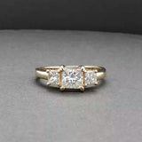 Estate 14K Y Gold 1.38ctw Princess Cut Diamond Eng. Ring