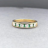 Estate 18K Y Gold 0.12ctw Emerald & 0.51ctw F-G/SI1 Diamond Ring