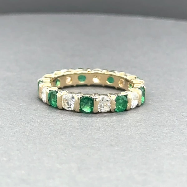 Estate 14K Y Gold 1.71ctw Emerald & 1.82ctw H-I/SI1-2 Diamond Ring