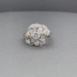 Estate 14K W Gold 1.22ctw H-I/SI1-I1 Diamond Flower Ring