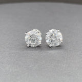 Estate Boucles d'oreilles à tige vissées en or 14 carats W 3,40 carats G/I2 avec diamants