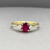 Estate 14K Y Gold 0.69ct Ruby & 0.12ctw Diamond Ring