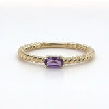 14K Y Gold 0.17ct Amethyst Rope Design Ring