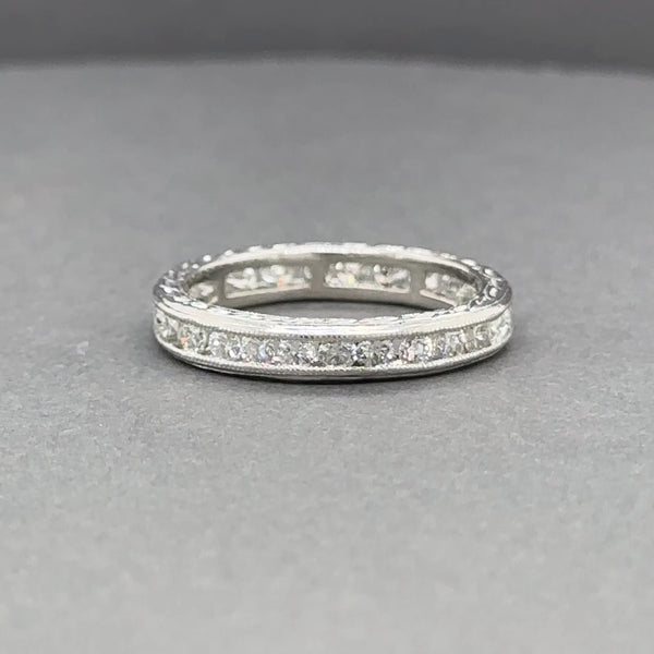 Estate Platinum 0.88ctw H-I/SI2-I1 Diamond Eternity Ring