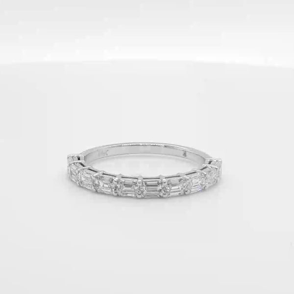 14K W Gold 1.00ctw G/SI1 10 Emerald Cut Diamond Band