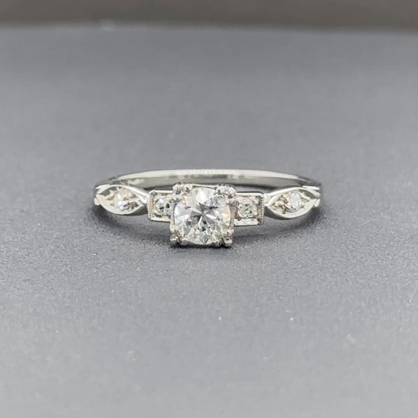Estate Platinum 0.51ctw H-I/SI1-I1 Diamond Engagement Ring