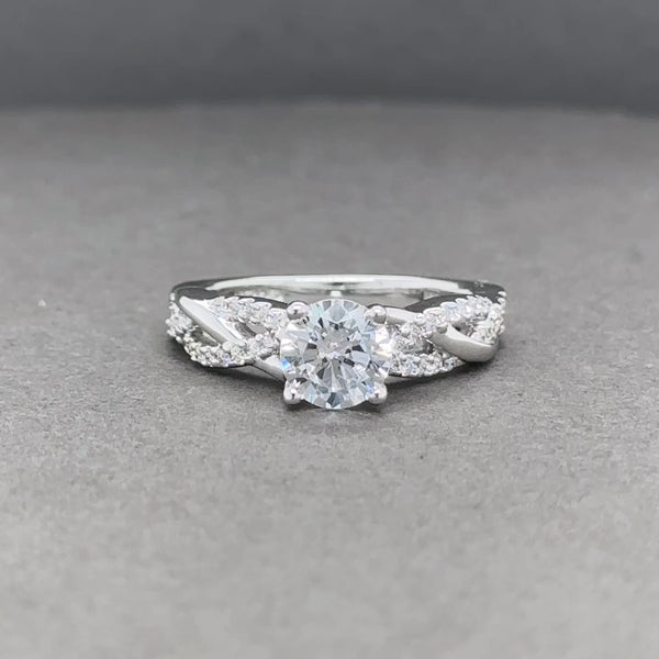 Estate 14K W Gold CZ cntr 0.22ctw H/SI2-I1 Diamond Eng. Mounting