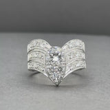 Estate 14K W Gold 1.67ctw H/SI1-2 Diamond Chevron Ring