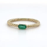 14K Y Gold 0.25ct Emerald Rope Design Ring