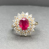 Estate 14K Y Gold 1.91ct Ruby & 0.88ctw Diamond Cocktail Ring