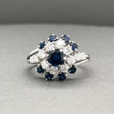 Estate 18K W Gold 1.15ctw Sapphire & 0.64ctw Diamond Ring