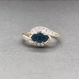 Estate 14K Y Gold 0.93ct Sapphire & 0.30cttw H/SI1 Diamond Ring