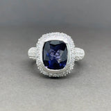 Estate 18K W Gold 4.25ct Iolite & 3.76cttw G-H/VS1-2 Diamond Ring