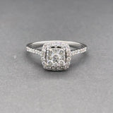 Estate 10K W Gold 0.40ctw H-I/SI1-I1 Diamond Cluster Eng. Ring