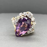 Estate 14K Y Gold 6.13ct Amethyst & 0.99ctw Diamond Ring