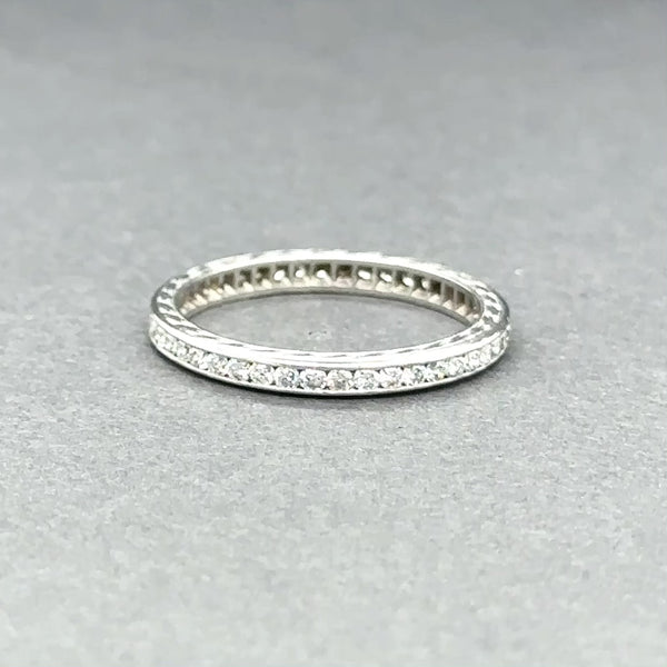 Estate Retro Platinum 0.29ctw Diamond Eternity Ring