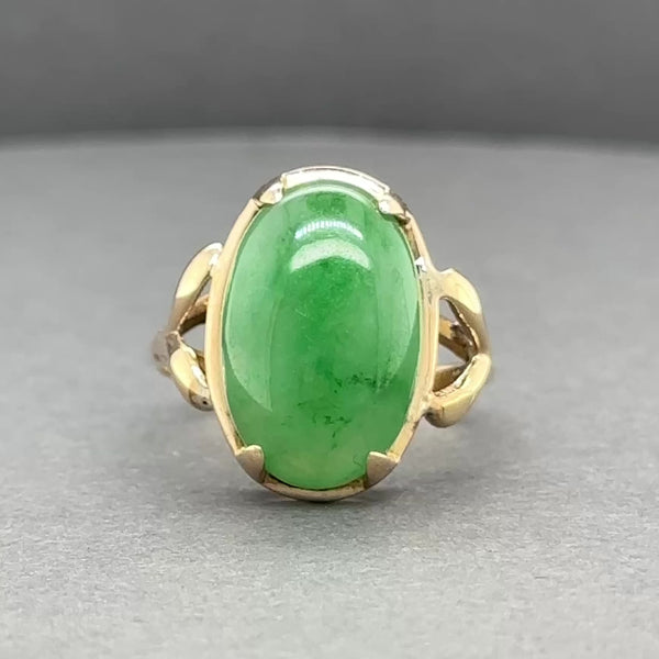 Estate 14K Y Gold 5.17ct Jadeite Cocktail Ring