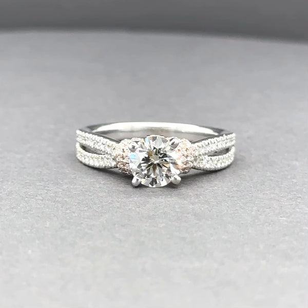 Estate 14K TT Gold 1.23ctw G-J/VS2-SI2 Diamond Eng. Ring GIA