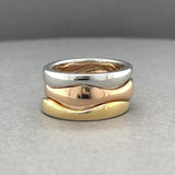 Estate Movado 18K Tri Color Gold Wave Stacking Rings