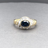 Estate 18K Y Gold 1.36ct Sapphire & 0.81ctw F-G/SI1-2 Diamond Ring