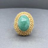 Estate 18K Y Gold 6.09ct Nephrite Cocktail Ring