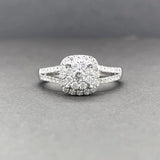 Estate 14K W Gold 0.61cttw G-H/SI1-2 Diamond Cluster Engagement Ring