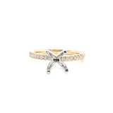 14K Y Gold 0.40ctw G/SI1 3/4 around Diamond Engagement Ring Mounting