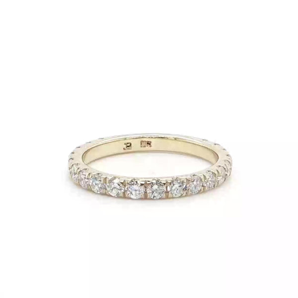 14K Y Gold 1.00ctw G/SI1 French Pave 3/4 Around Diamond Band