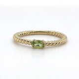 14K Y Gold 0.30ct Peridot Rope Design Ring