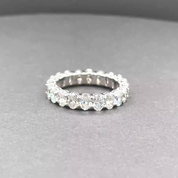 Estate 14K W Gold 2.91ctw Oval Lab-Created Diamond Eternity Ring