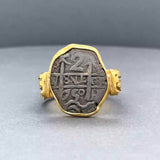 Estate 22K Y Gold Ancient Spanish Coin Ring