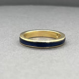 Estate 18K Y Gold Blue Enamel Ring