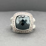 Estate David Yurman SS 8.34ct Hematite & Diamond Albion Ring