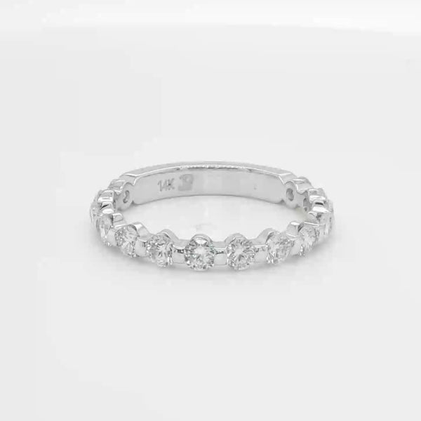 14K W Gold 1.00ctw G/SI1 Diamond Dot Wedding Band