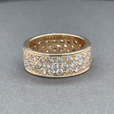 Estate 14K Y Gold 2.65ctw H/SI2 Diamond 3 Row Eternity Ring