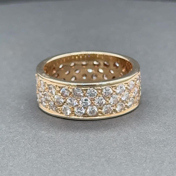 Estate 14K Y Gold 2.65ctw H/SI2 Diamond 3 Row Eternity Ring